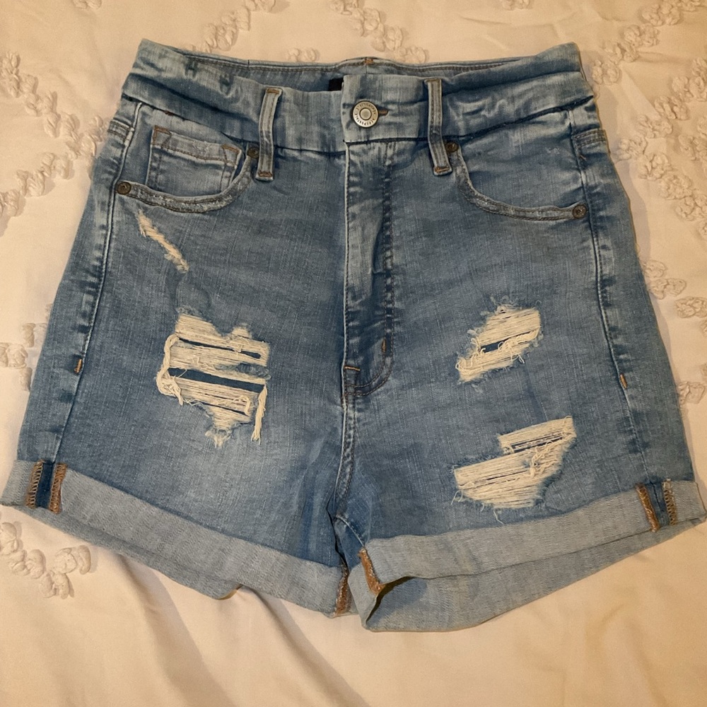 Aeropostale Light Blue Distressed Jean Shorts Size 8